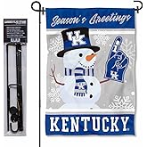 Kentucky Wildcats Holidays Snowman Garden Flag with Stand Holder
