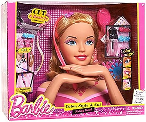 Barbie Deluxe Color, Style \u0026 Cut Styling Head (Blonde Barbie Syling Head \u0026 19 Pieces): Amazon.co.uk: Toys \u0026 Games