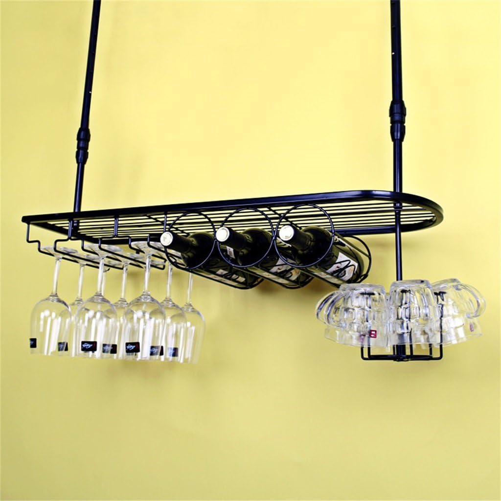 JJJJD Ceiling Mounted Hanging Wine Rack Stemware Racks European Style