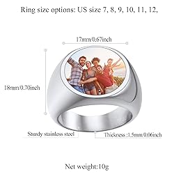 FindChic Customized Round Signet Rings with Photo