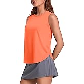 PINSPARK Workout Tank Tops Woman UPF 50+ Yoga Tanks Quick Dry Sleeveless Gym Shirts with Side Slits Loose Fit Athletic Top
