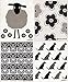 Trendy Tripper JANGNEUS Swedish Dishcloths - Packs of 4 in Shades of Black + Grey (4 Black with Sheep, Dog (DD))
