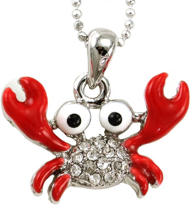 Soulbreezecollection Adorable Red Crab Pendant Necklace