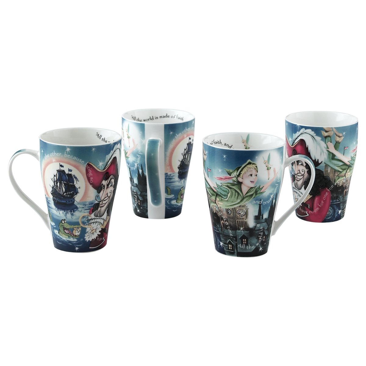 Cardew Design PET422 Peter PAN Mug (Set of 4), 15 oz, Multicolor