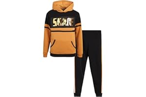 Quad Seven Boys’ 2 Piece Fleece Jog Set with Embossed Foil Hooded Sweatshirt and Jogger Pants