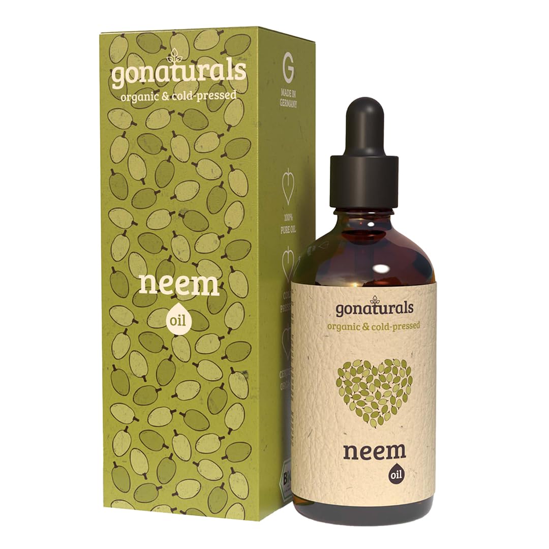 GONATURALS Cold Pressed Neem Oil for Skin & Hair – Organic Neem Oil for Hair Growth, Nails, Eyebrows & Scalp – Pure Neem Oil for Face – A Natural Alternative to Neem Cream for Skin, 100ml
