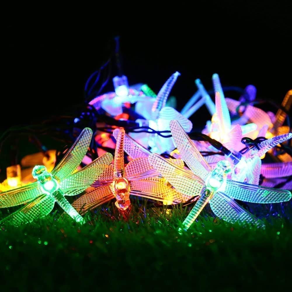 KEEDA Solar Outdoor String Lights, 16ft 20 LED Dragonfly Waterproof Decorative Lights for Outdoor Garden Christmas Party Decorations - Image 4