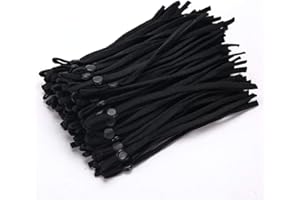 Hollosport 80PCS Extra Long Adjustable Elastic String for Face Masks 1/4 x 6 Inch, Soft Black Elastic Cord Ear Loops Straps Bands Ropes with Buckle Adjuster Lock for Craft Sewing