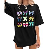 Magic Kingdom Shirts for Women Bow Shirt Coquette Aesthetic Tshirt Princess Tee Oversized Holiday Vacation Tops