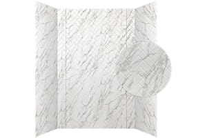 From Plain To Beautiful In Hours 133-640-HERR-KIT Herringbone Tile - Tub and Shower Wall Panels Surround (Covers/ 96 sq. ft.), Marble, 1 Piece
