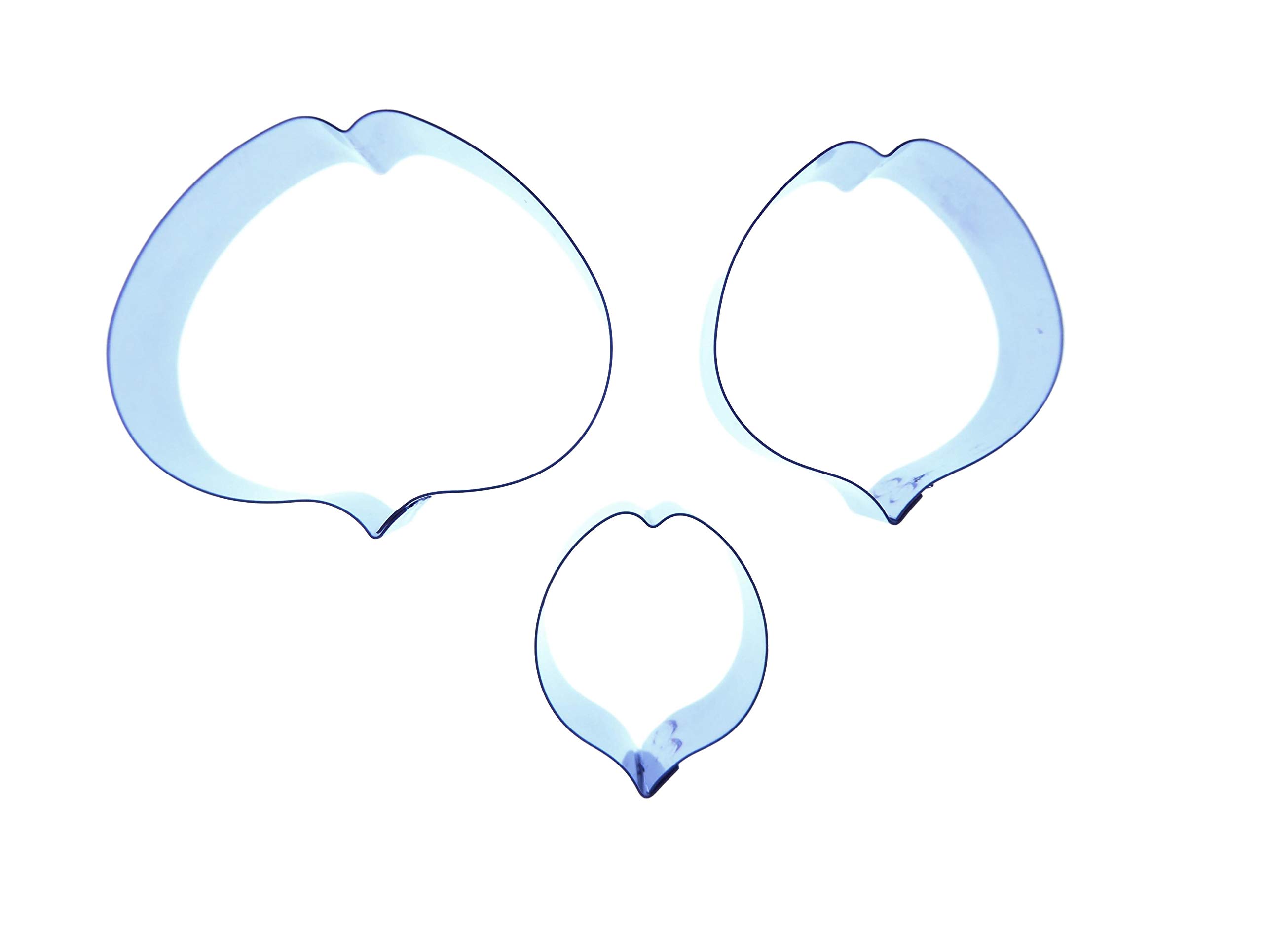 Eucalyptus Leaf Stainless Steel Sugarcraft Cutters - Set of 3 Cutters 41x34mm, 29x30mm and 19x22mm - Valley Cutter Company - Sugarcraft, Cake Decorating, Polymer and Precious Metal Clay