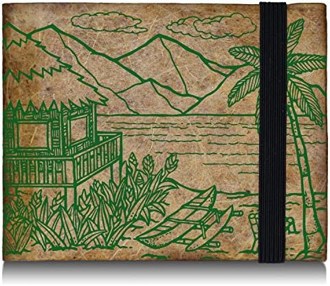 Green Banana Men's Eco-Leather Wallet RFID Blocking Bifold (Castaway Green)