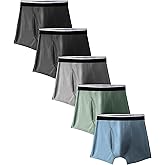 TIICHOO Mens Incontinence Boxer Briefs Washable Soft Leak Proof Underwear for Men Urine Leakage Protection 5 Pack