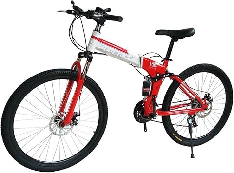 Amazon ファッション折りたたみ自転車 26インチマウンテンバイクデュアルディスクブレーキ男性と女性大人の車ダブルショックアブソーバー学生可変速度自転車 Dshujc 折りたたみ自転車