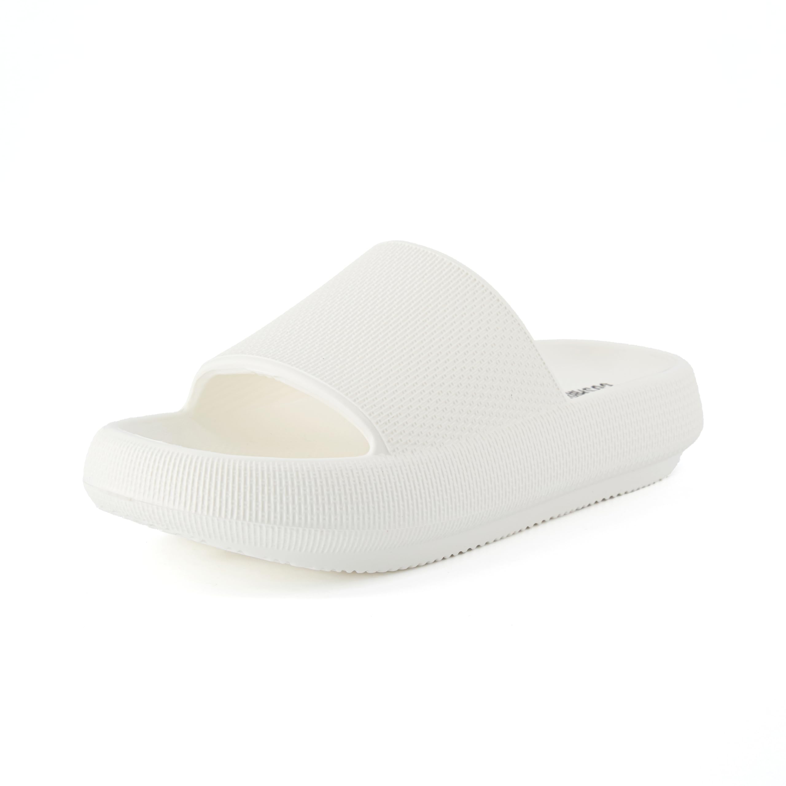 CUSHIONAIRE Feather Slides – Comfortable Cloud Cushion House Slippers for Women, Indoor Outdoor EVA Foam Foot Spa Shower Shoes, Non-Slip Arch Support