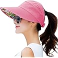 HINDAWI Sun Hats for Women Wide Brim UV Protection Sun Hat Summer Beach Packable Visor