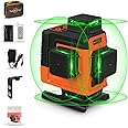 Takamine 16 Lines Laser Level Self Leveling 4x360° 4D Green Cross Line for Construction/Picture Hanging, Remote Controller, Rechargeable Li-ion battery, Magnetic Stand and portable bag