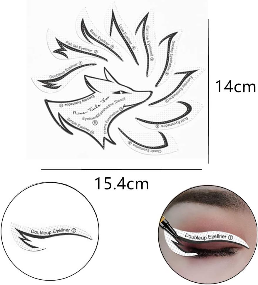 48Pairs/4sets Eyeliner & Eyeshadow NonWoven Stencil Stickers Plate