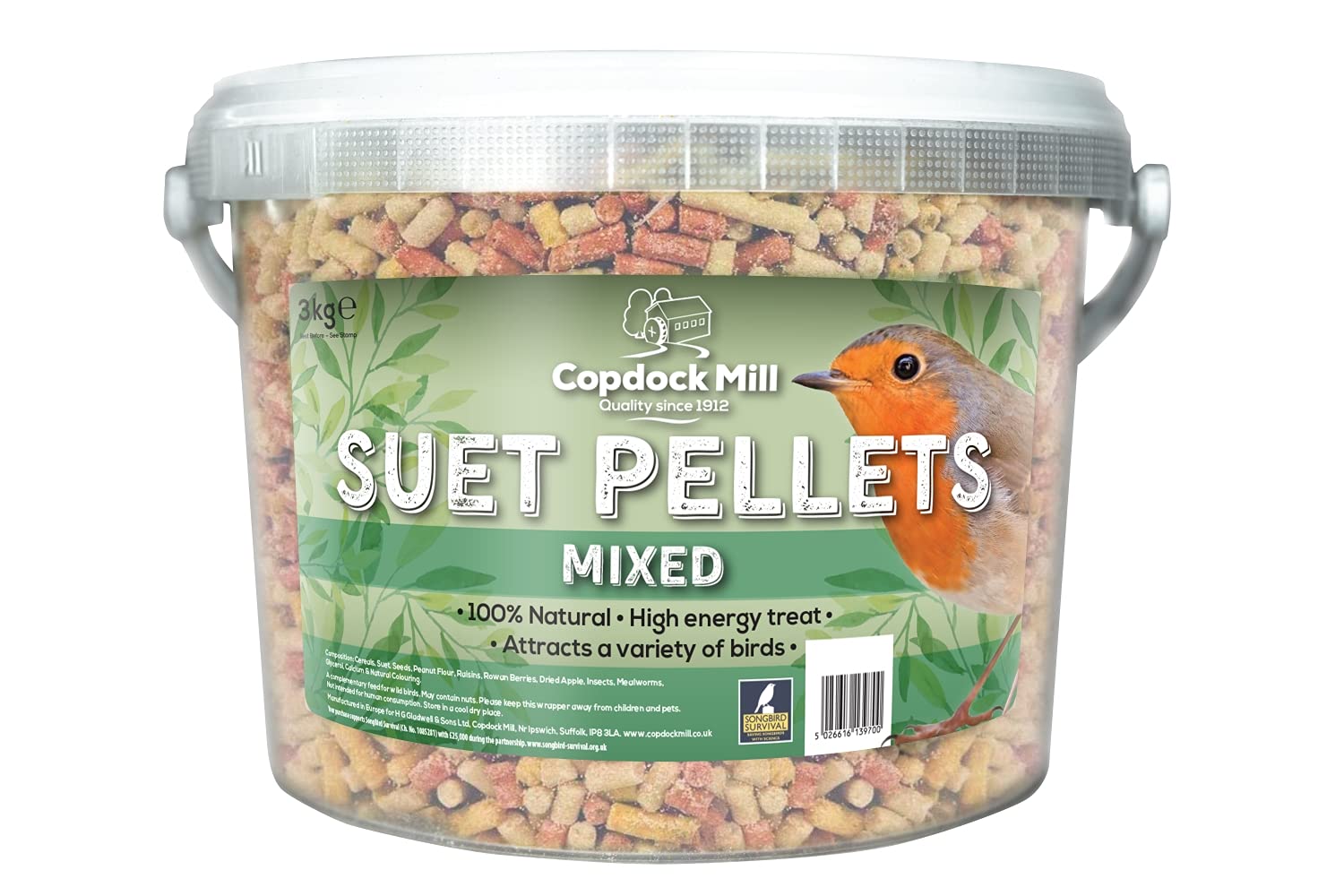 Copdock Mill Suet Pellets Mixed Tub 3kg