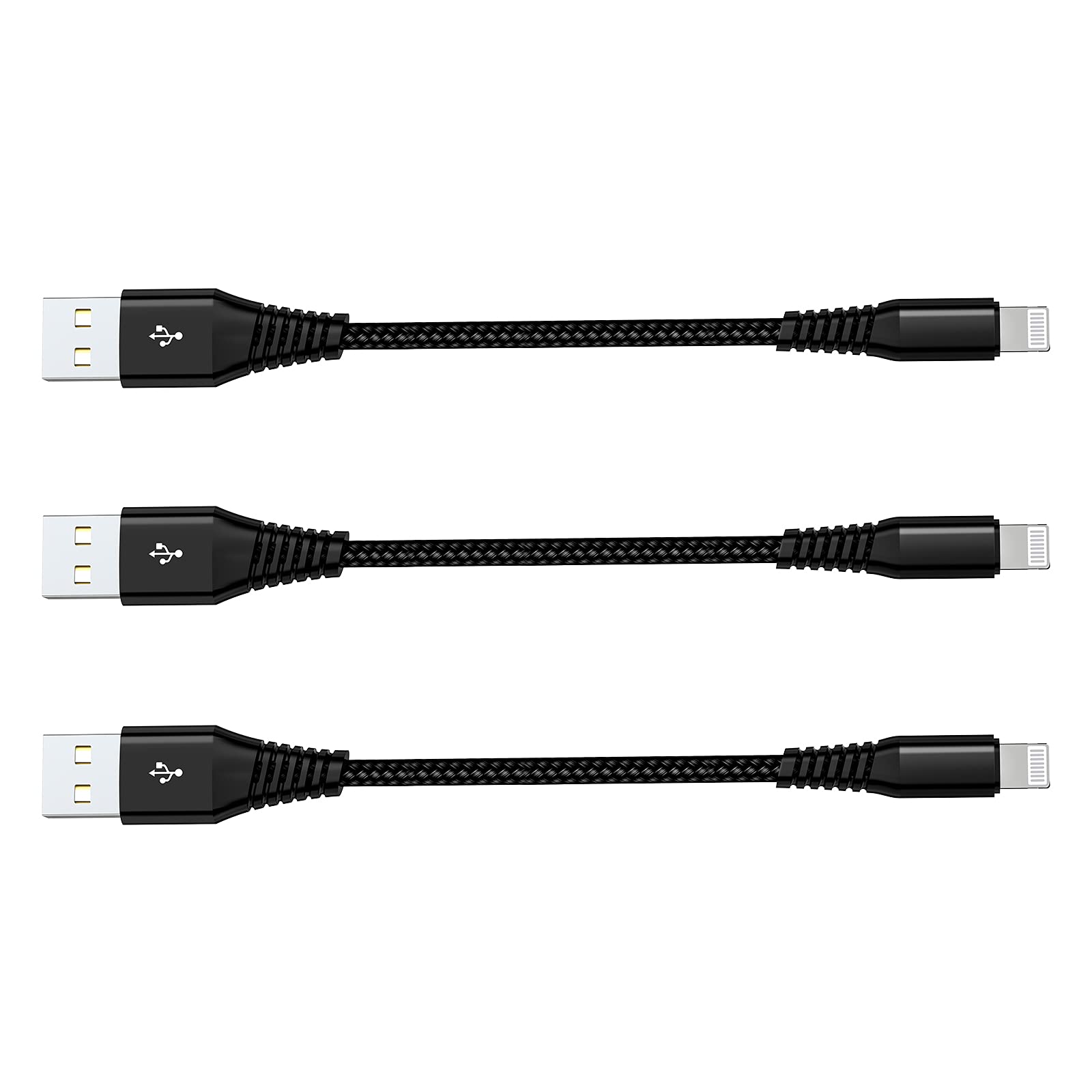 Photo 1 of [Apple MFi Certified] Short iPhone Charging Cable(3Pack 8 Inch),USB to Lightning Charger Cord for Apple,Nylon Braided Fast Charging Data Syncing Cable for iPhone 14/13/12/11/XS/XR/X/8/7/6/iPad/Airpods