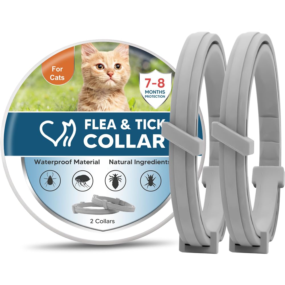 Photo 1 of NJKPUYT Cat Flea Collar, Flea Collars for Cats, Cat Fleas and Tick Collar, Tick Collars for Cats, Adjustable, 8 Months Protection-2P