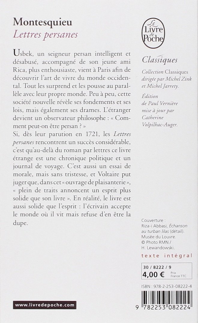Les Lettres Persanes De Montesquieu Texte Intégral