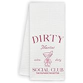 Funny Wine Kitchen Towels Bows Dish Tea Towels for Kitchen, Absorbent Reusable Towel Home Decor Hand Towel, Thanksgiving Gift for Wine Lovers Martini Decor for Bar Home 16 x 24 Inch - B18