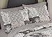 Collections Etc Tessa Scalloped Patchwork Quilted Pillow Sham, Neutral Colors with Elegant Scrolling Patterns, Mocha, Standard