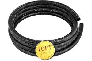 Afa Motors Fuel Line Hose 3/8 Inch ID (10mm) 10FT NBR Neoprene Rubber Push Lock Hose High Pressure 300PSI For Automotive Fuel Systems Engines