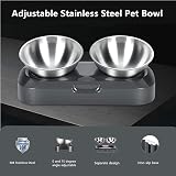 PewinGo Cat Bowls with Stainless Steel 0° & 15° Tilt, Non-Slip Base view 3