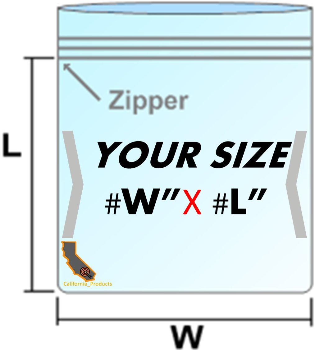 ... (Pack of 100) with 8 Sizes of Reclosable Zipper Bags Small, Medium, Large - Clear, Food Safe, Strong, Reusable (9