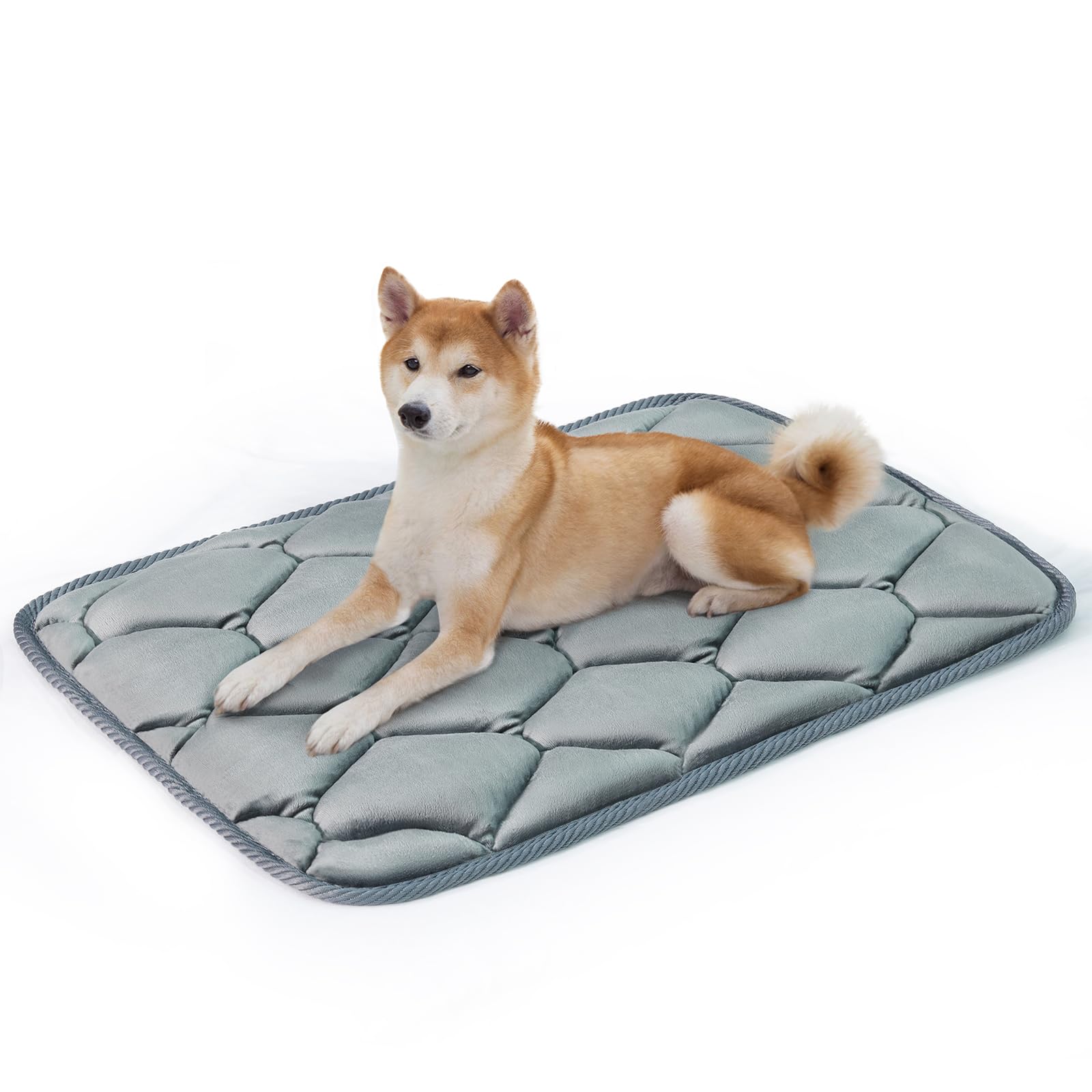 Geegoos Dog Crate Mattress,Washable Soft Kennel Pads,Pet Bed Blanket Crate Mat Suitable for 30 inch Cage,Dog Bed Mats for Medium Pets(74x46cm,Grey)