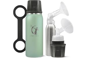 CERES CHILL OG Breastmilk Chiller, Reusable Storage Container, Up to 34 oz. - Bottle Cooler Keeps Milk at Safe Temperatures for Up to 20 Hours, Connects w/Most Pumps (Zen Green)