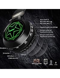 Riwbox WT 8S Auriculares Bluetooth, Auriculares inalámbricos con luz LED En la oreja Estéreo Hi Fi Auriculares inalámbricos con cable   inalámbricos plegables con micrófono y tarjeta TF Compatible para iPhone iPad TV para computadora portátil Kindle (Negr