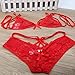 Womens Sexy Bridal Lingerie Lace Floral Babydoll Stretch Strappy Set with Cute Bowknot Mesh Thong