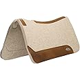Weaver Equine 27" x 27" Pony Size Wool Blend Felt Horse Saddle Pad, Shock Absorbing Contoured Western Saddle Pad for Protection, Equine Supplies, ‎Tan