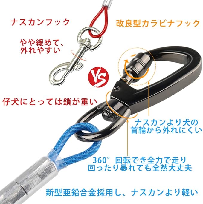 Amazon 21改良型 係留ケーブル 犬 繋留 係留 リード 3m 最新カラビナフック 3mm繊細 犬 ワイヤー 細いロープ ランナーケーブル トレーニング リード ロング 丈夫 軽い しつけ用 錆び付かない リード 外飼い キャンプ 小型 中型 大型適応 Xiaz ペット用品 通販 Amazon 21改良型 係留ケーブル 犬 繋留 係留 リード 3m 最新カラビナフック 3mm繊細 犬 ワイヤー 細いロープ ランナーケーブル トレーニング リード ロング 丈夫 軽い しつけ用 錆び付かない リード 外飼い キャンプ 小型 中型 大型適応 Xiaz ペット用品 通販