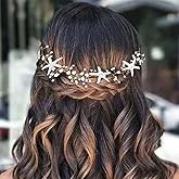 CASDRE Starfish Bride Wedding Hair Vine Pearl Bridal Headpiece Beach Wedding Hair Accessories for Women and Girls(C Gold)