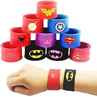 Capoda Juego De 60 Pulseras De Silicona De Héroe, Llaveros De Piñata