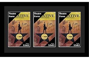 Creative Picture Frames 11"x 22" Black Triple Theatre Bill Frame and Black Matting with Installed Hanger and Stand (Theatre Bill Not Included)