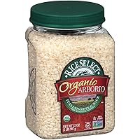 RiceSelect Organic Arborio Rice, Risotto Rice, Gluten-Free, Non-GMO, 32 oz (Pack of 4 Jars) (905615)