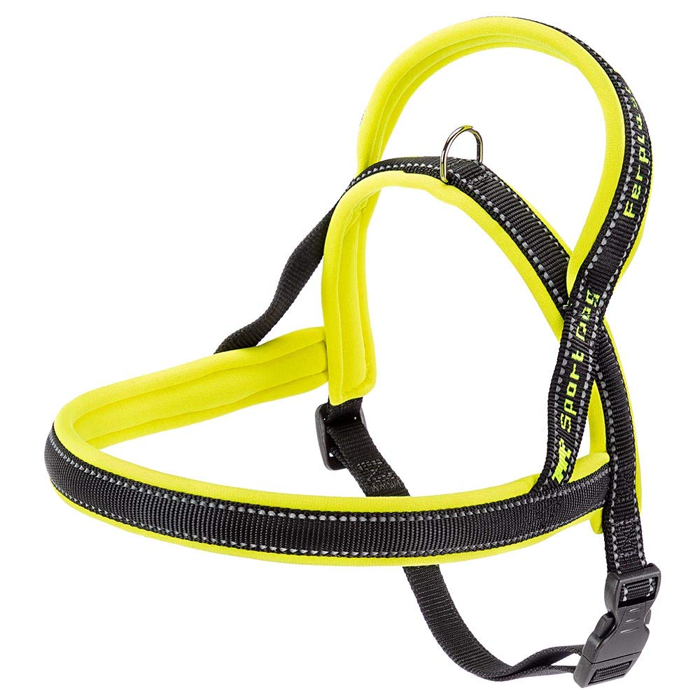 Ferplast Dog Harness SPORT DOG, Dog Harness Medium, Norvegian Type Harness for Dogs, Perfect Fitting, Soft padding, Reflective Nylon, Pet Name Tag, Yellow — image 1