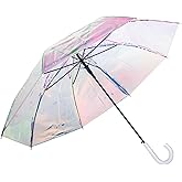 ShedRain Iridescent Stick Umbrella, 50" Canopy Coverage, Crook Handle