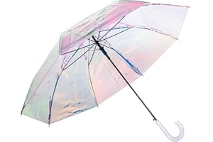 ShedRain Iridescent Stick Umbrella, 50" Canopy Coverage, Crook Handle