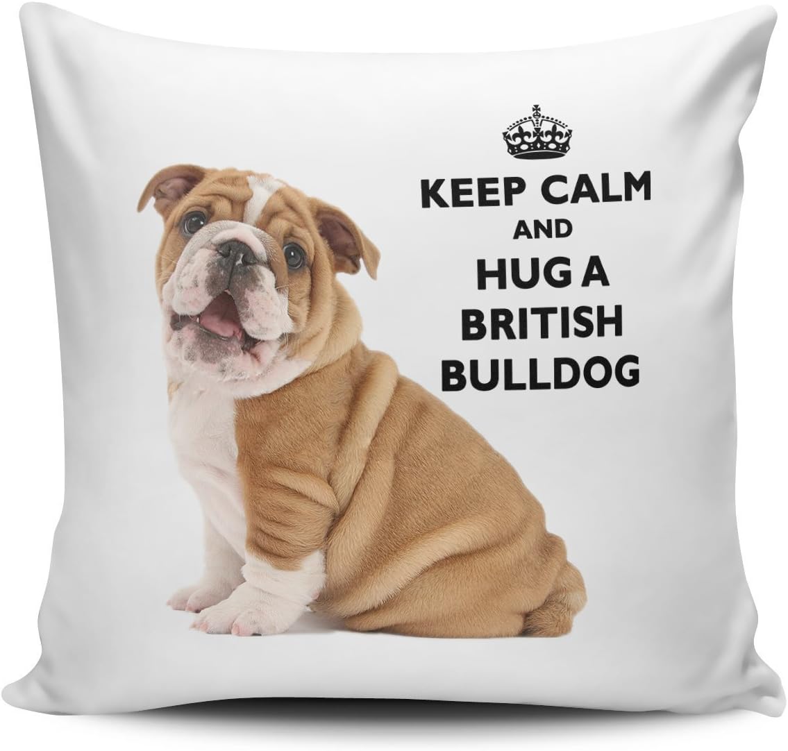 Keep Calm And Hug A British Bulldog Cushion Cover