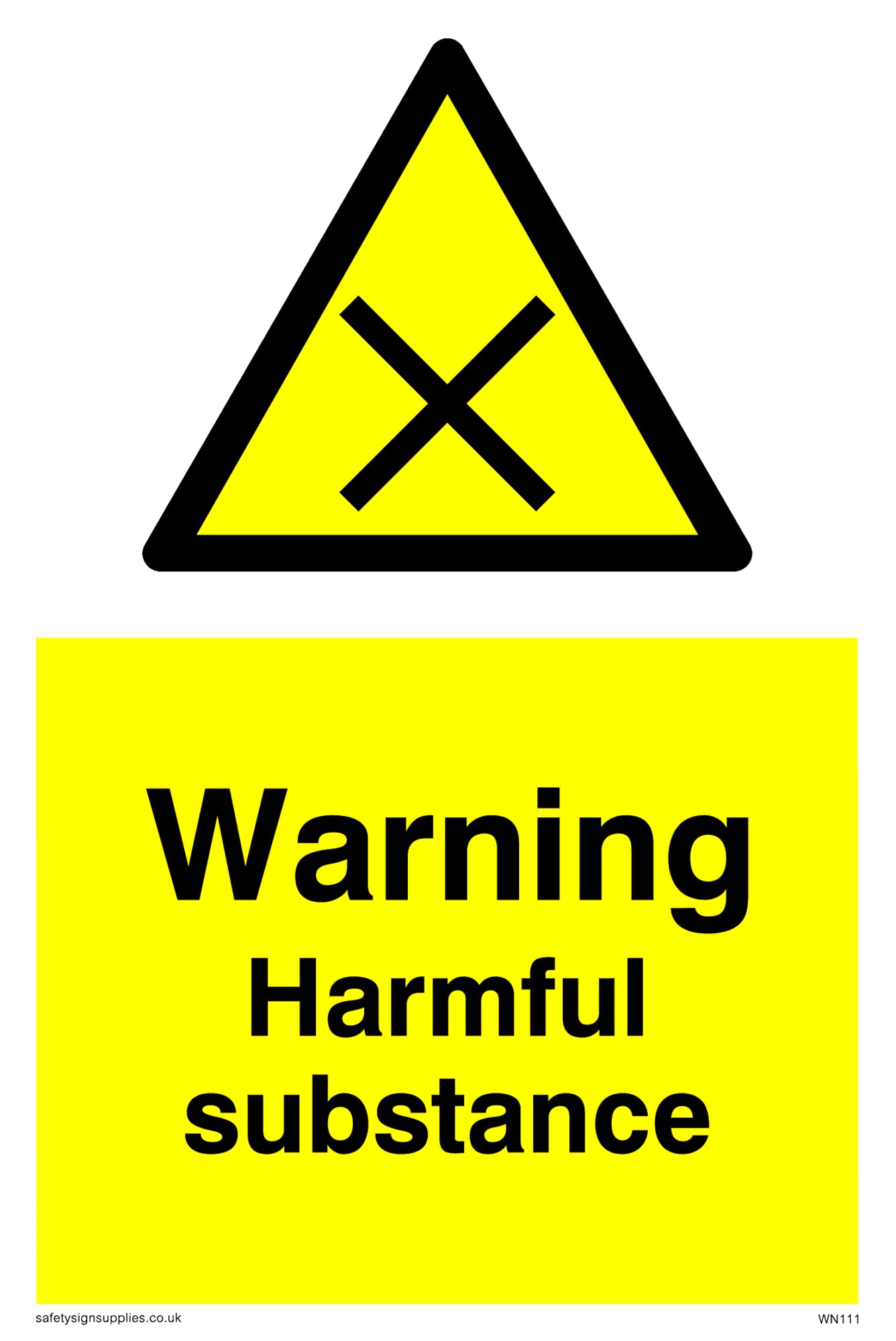 Pack of five - Warning Harmful Substance Sign - 100x150mm - A6P