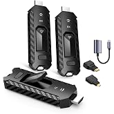 Wireless HDMI PRO- Transmitter and Two Receiver, Portable Multi-TVs Extender Kit, Plug and Play, Heat-Control, 5.8G/2.4G @60Hz 165FT/50M, Wirelessly Stream Video from Laptop to Multiple HDTVs/Monitors