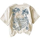 SOLY HUX Women's Graphic Tshirts Tropical Print Short Sleeve Crew Neck Vacation Summer Tee Tops