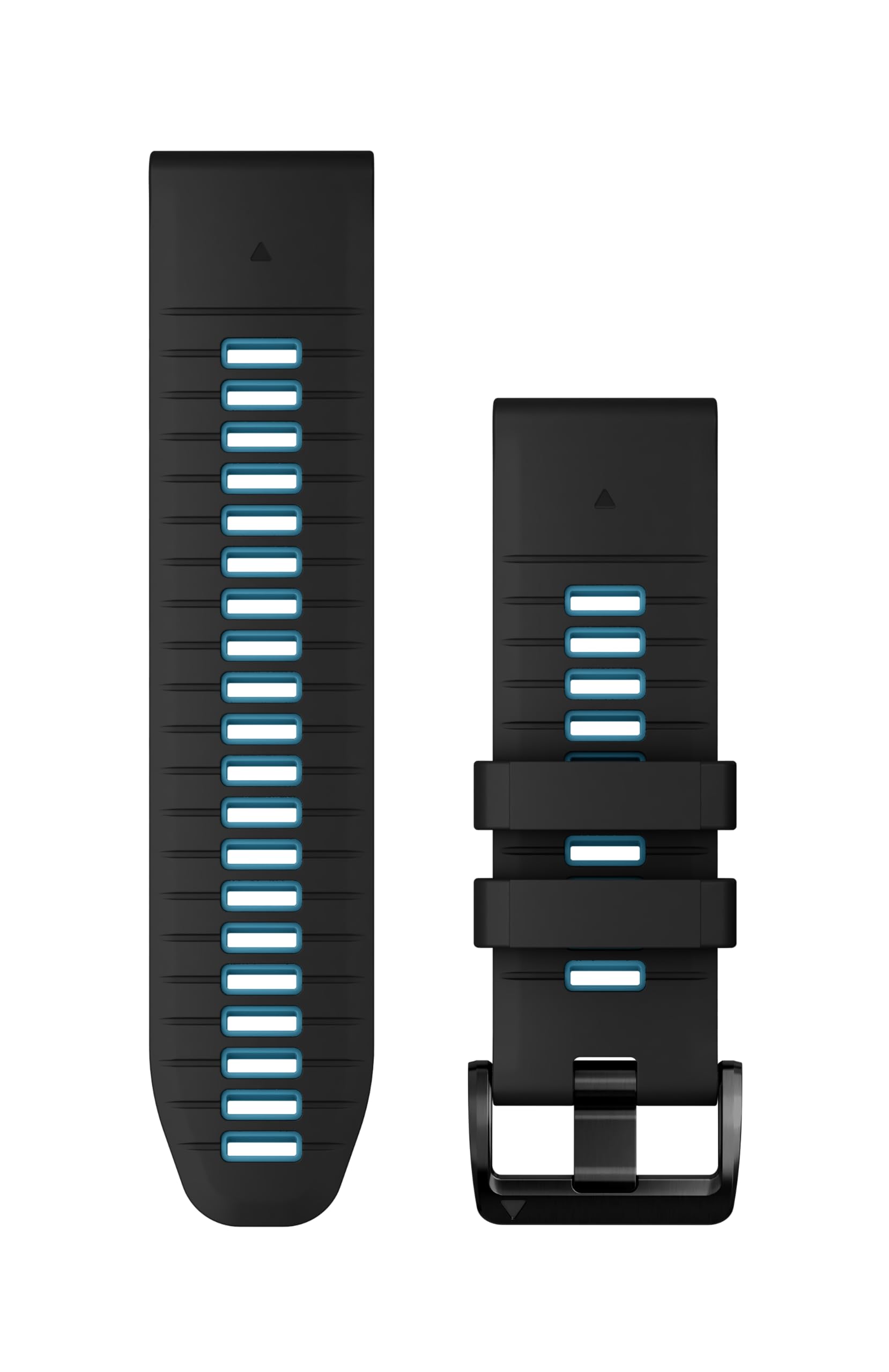 Garmin QuickFit Watch Bands (26mm), suitable for selected fēnix-, epix-, Descent-, D2-, Instinct-, Forerunner- and Tactix series smartwatches, Original accessory, Silicone, Black/Cirrus Blue — image 1