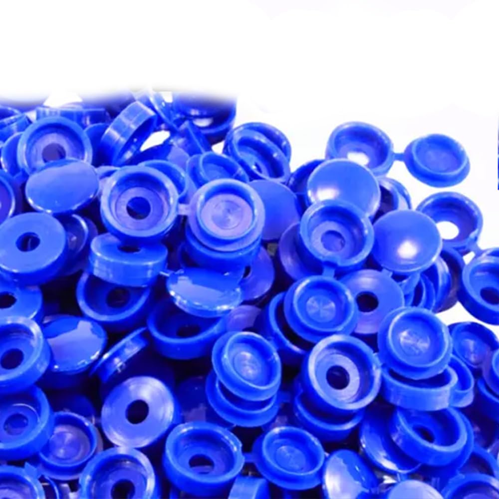 50Pcs Screw Covers Hinged Plastic Screw Caps Folding Snap-on Flip Tops Covers Fit M4 Screw Protector for Furniture Decorative (Dark Blue)